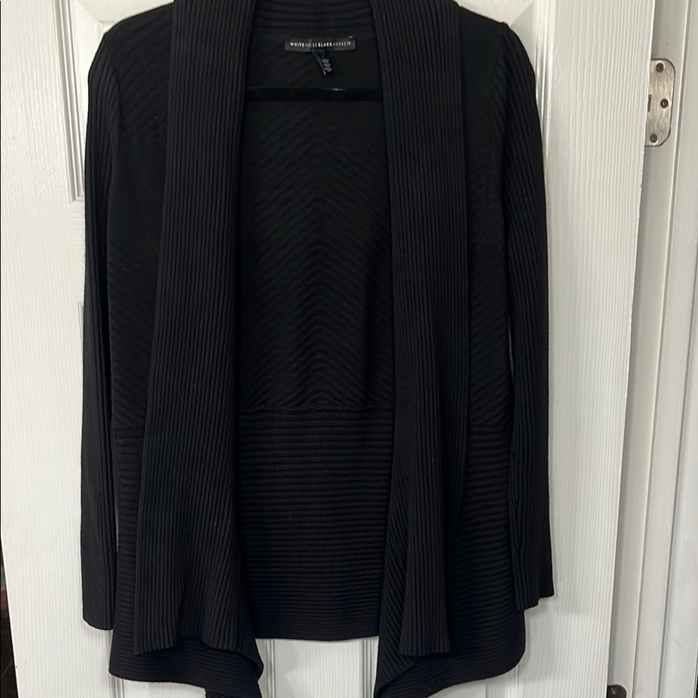White House Black Market Black Open-Front Cardigan Sweater